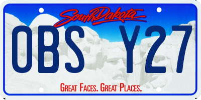 SD license plate 0BSY27