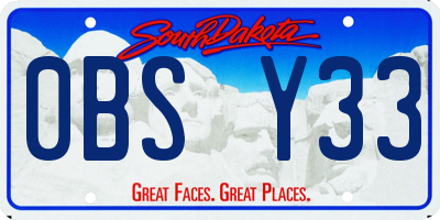 SD license plate 0BSY33