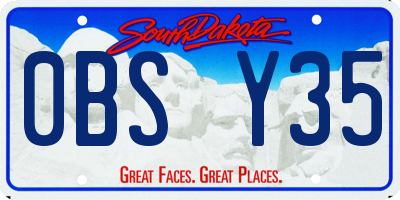 SD license plate 0BSY35