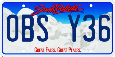 SD license plate 0BSY36