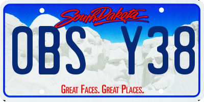 SD license plate 0BSY38