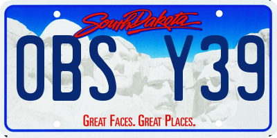 SD license plate 0BSY39
