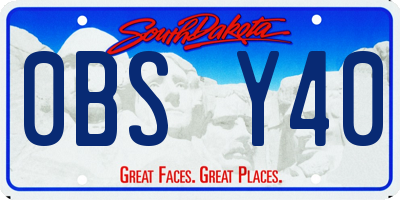 SD license plate 0BSY40