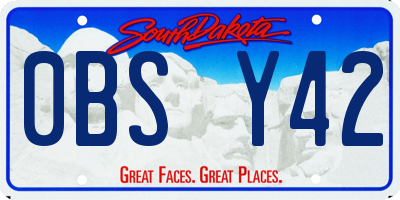 SD license plate 0BSY42