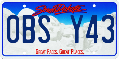 SD license plate 0BSY43