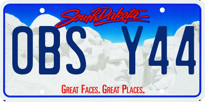 SD license plate 0BSY44