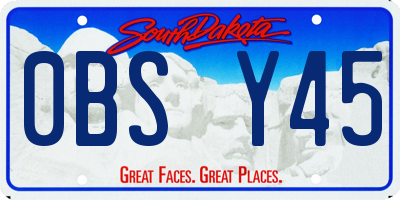 SD license plate 0BSY45