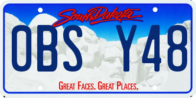 SD license plate 0BSY48