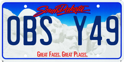 SD license plate 0BSY49