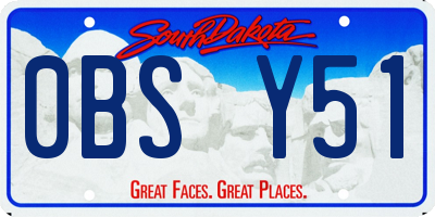 SD license plate 0BSY51