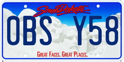 SD license plate 0BSY58