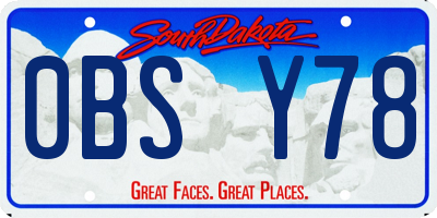 SD license plate 0BSY78