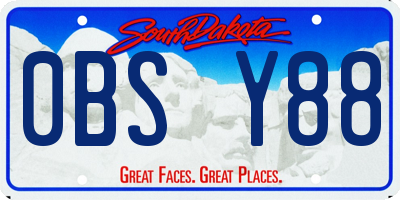 SD license plate 0BSY88