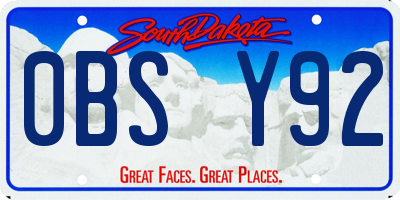 SD license plate 0BSY92