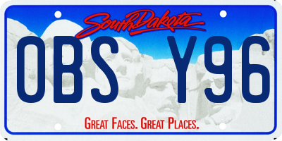 SD license plate 0BSY96