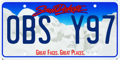 SD license plate 0BSY97
