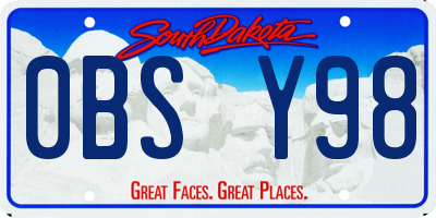 SD license plate 0BSY98