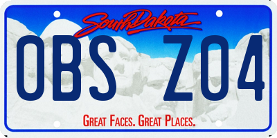 SD license plate 0BSZ04