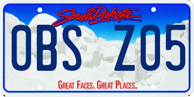 SD license plate 0BSZ05