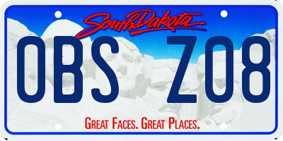 SD license plate 0BSZ08