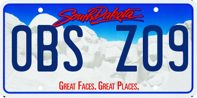 SD license plate 0BSZ09