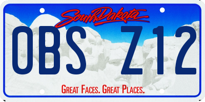 SD license plate 0BSZ12