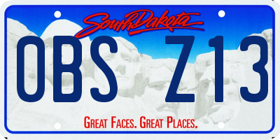SD license plate 0BSZ13