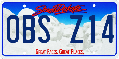SD license plate 0BSZ14