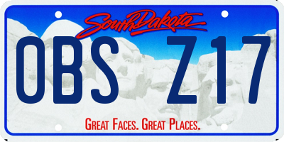 SD license plate 0BSZ17