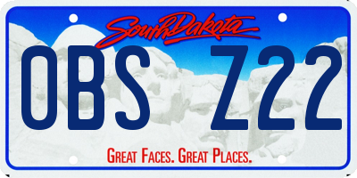 SD license plate 0BSZ22