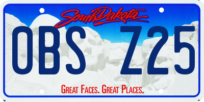 SD license plate 0BSZ25