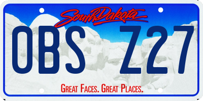 SD license plate 0BSZ27