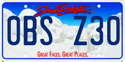 SD license plate 0BSZ30