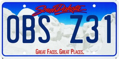 SD license plate 0BSZ31