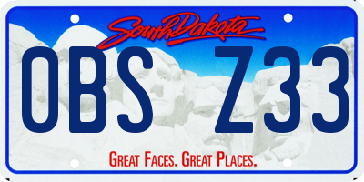 SD license plate 0BSZ33