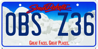 SD license plate 0BSZ36