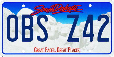 SD license plate 0BSZ42