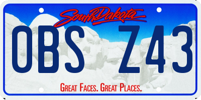 SD license plate 0BSZ43