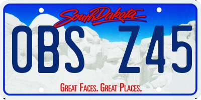 SD license plate 0BSZ45