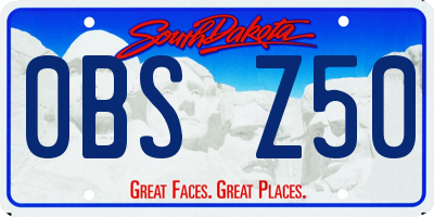 SD license plate 0BSZ50