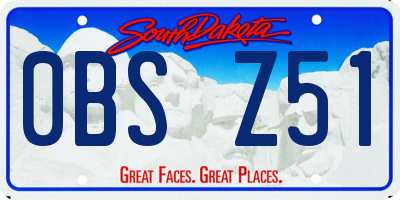 SD license plate 0BSZ51