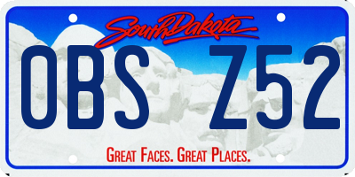 SD license plate 0BSZ52