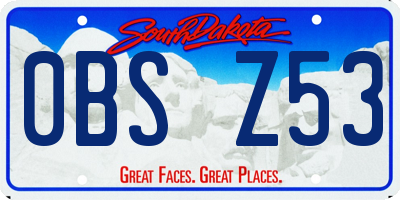SD license plate 0BSZ53