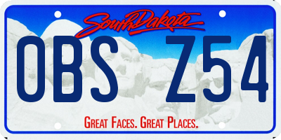 SD license plate 0BSZ54