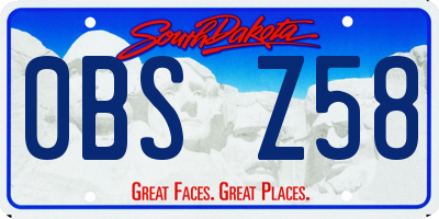 SD license plate 0BSZ58