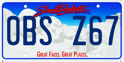 SD license plate 0BSZ67