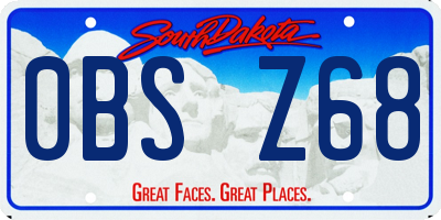 SD license plate 0BSZ68