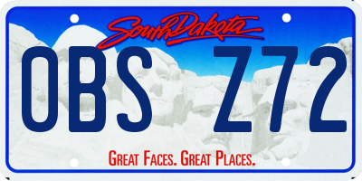 SD license plate 0BSZ72