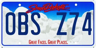 SD license plate 0BSZ74