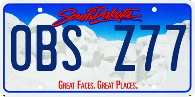 SD license plate 0BSZ77